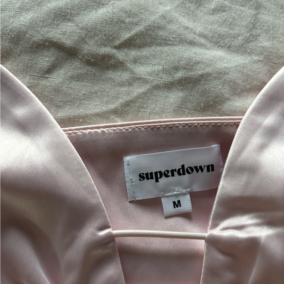 REVOLVE - Superdown light ballerina pink satin strappy crop tank top - Picture 3 of 3